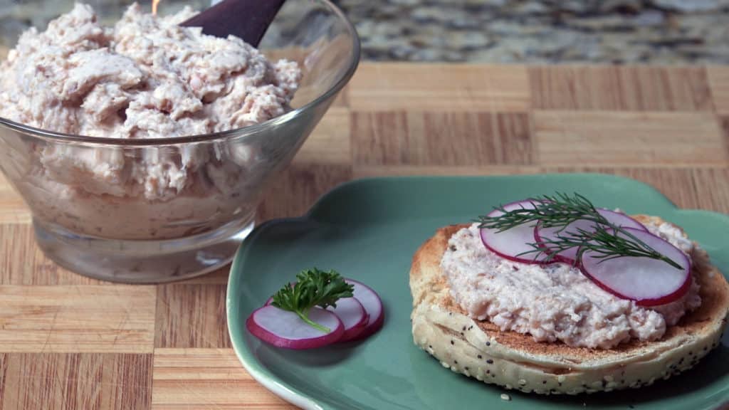 Smoked Lake Whitefish Dip on bagle