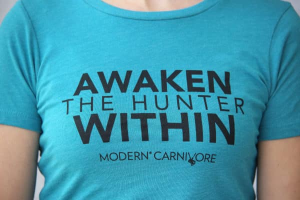 Awaken The Hunter Within T-shirt Women's Teal Logo