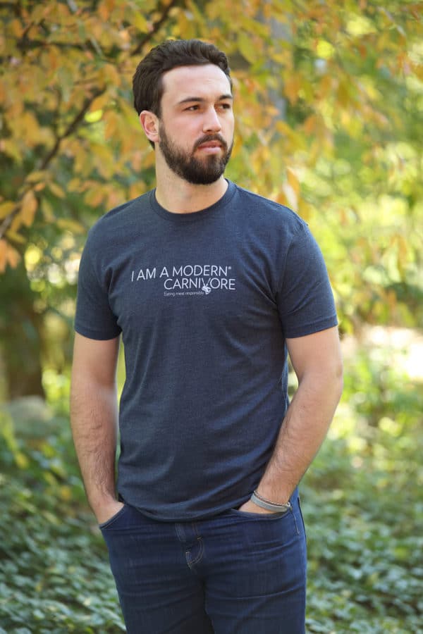 I-Am-A-Modern-Carnivore-Mens-T-shirt-blue