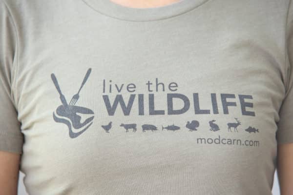 Live-The-Wildlife-Womens-T-shirt-Gray-Logo