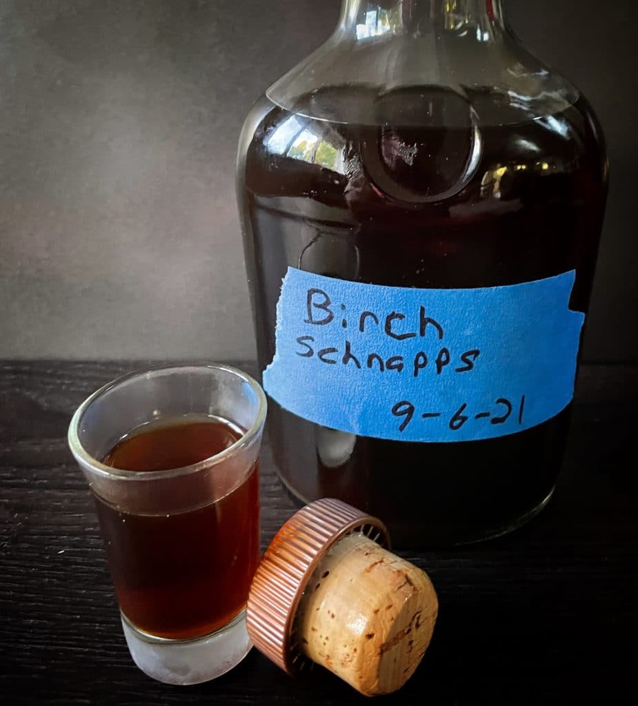 Bottle of Birch Schnapps
