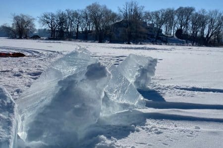 Darkhouse Spearing Ice Chunks