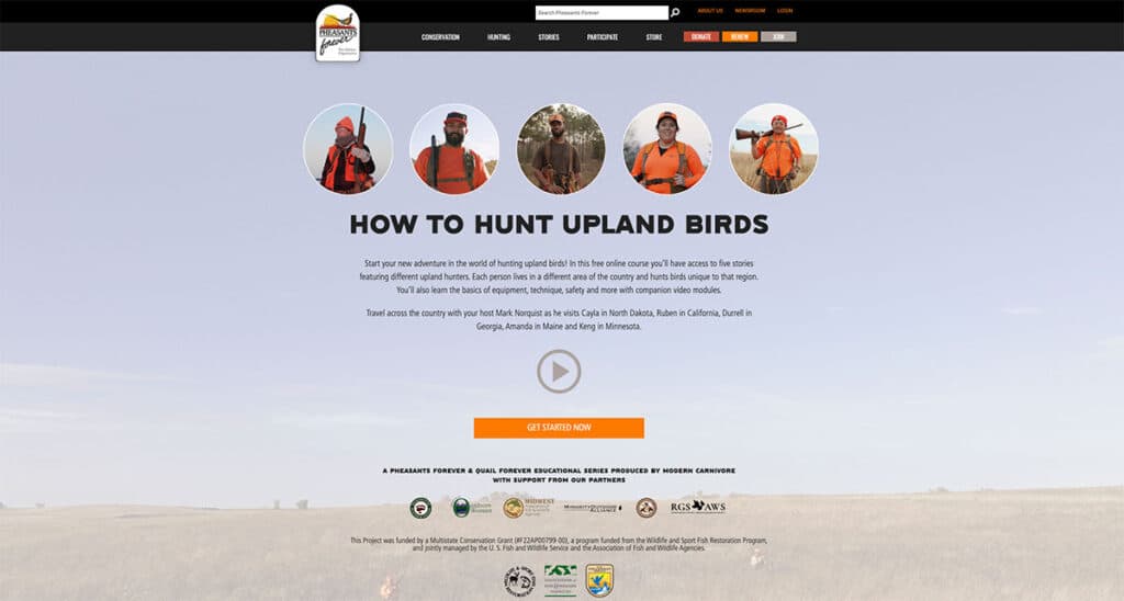 How to Hunt Upland Birds course by Pheasants Forever and Quail Forever